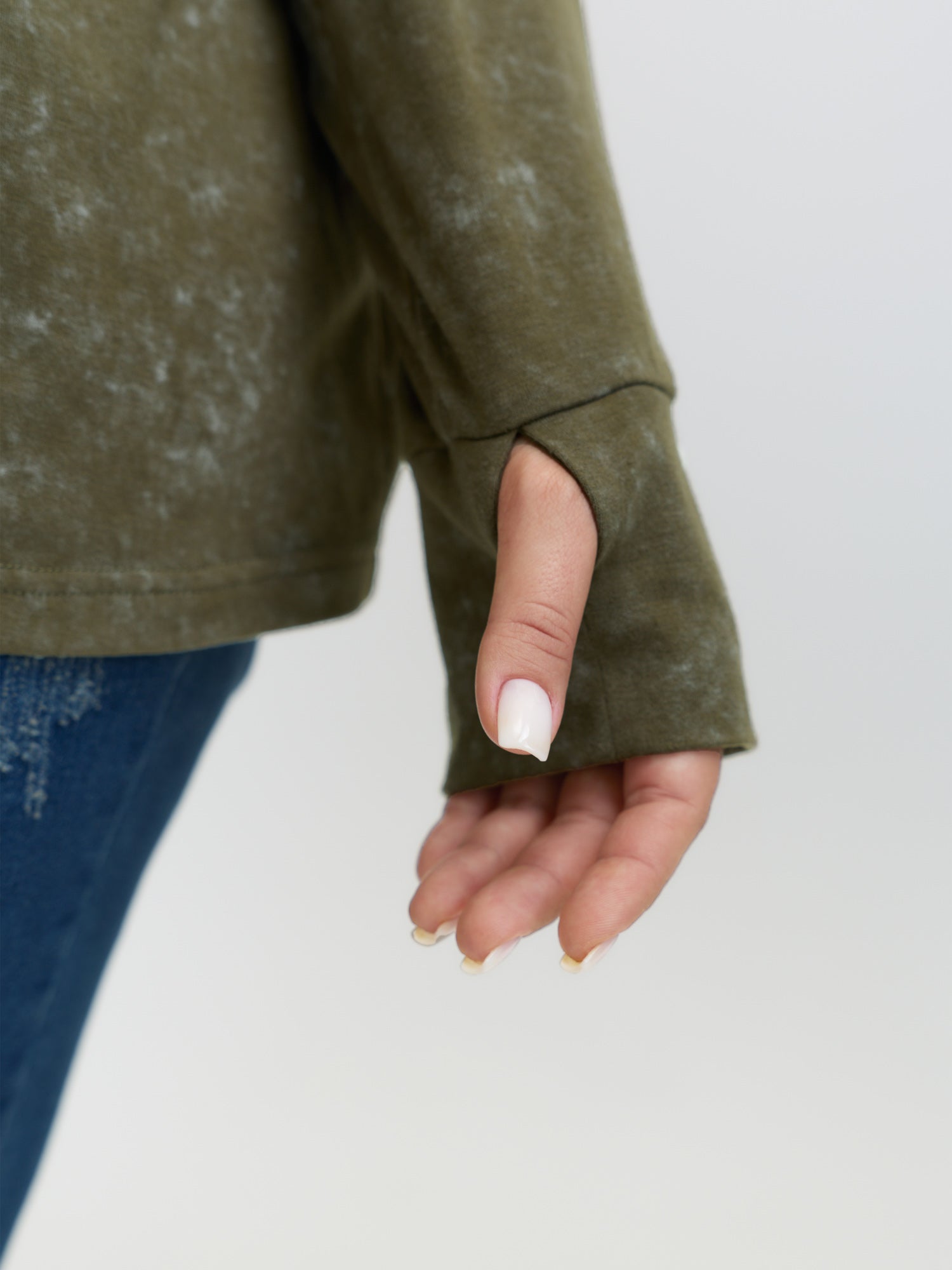 Snowflake Effect Button Detail T-Shirt