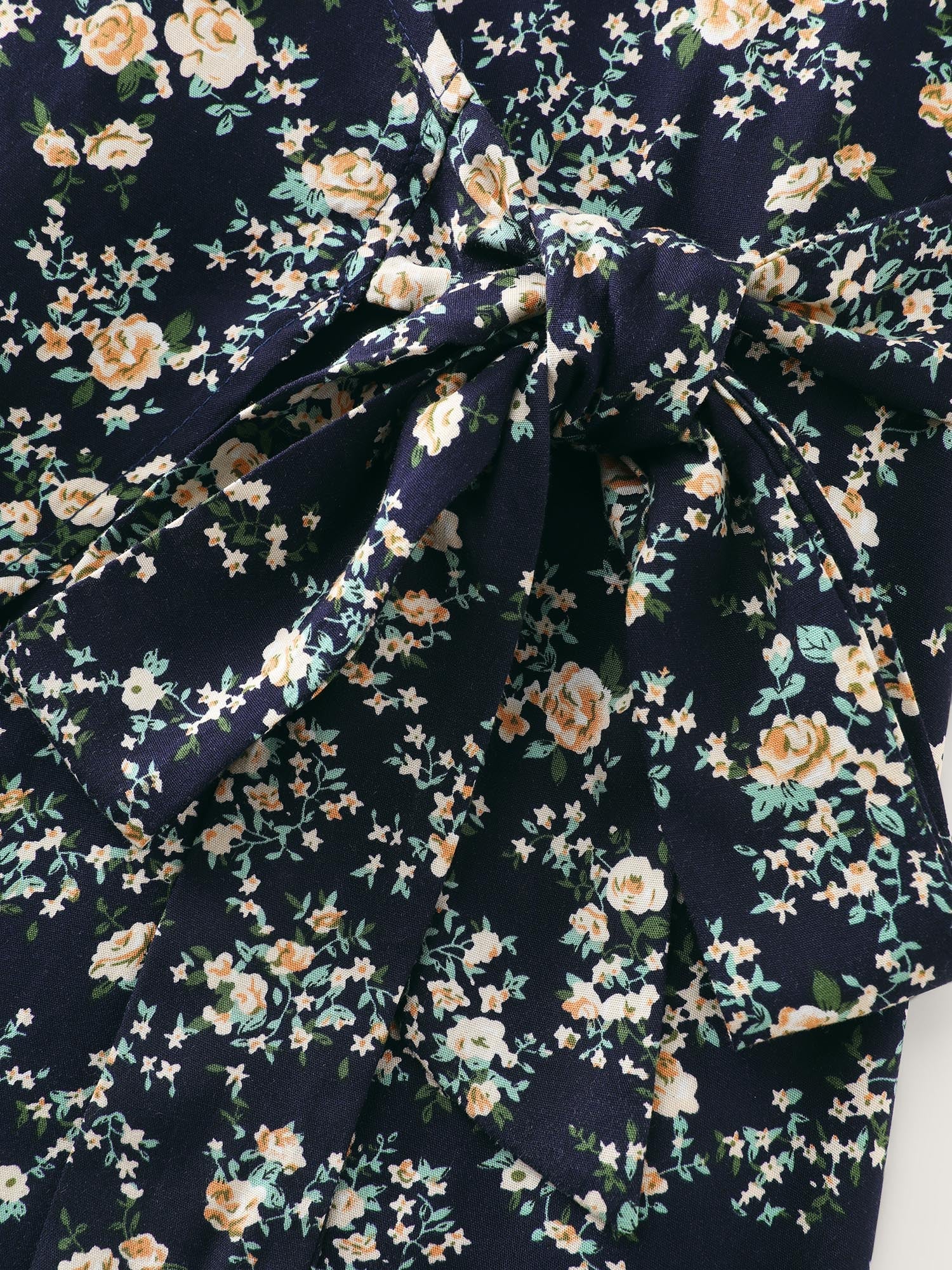 Floral Print Side-Tie Rayon Tank Top