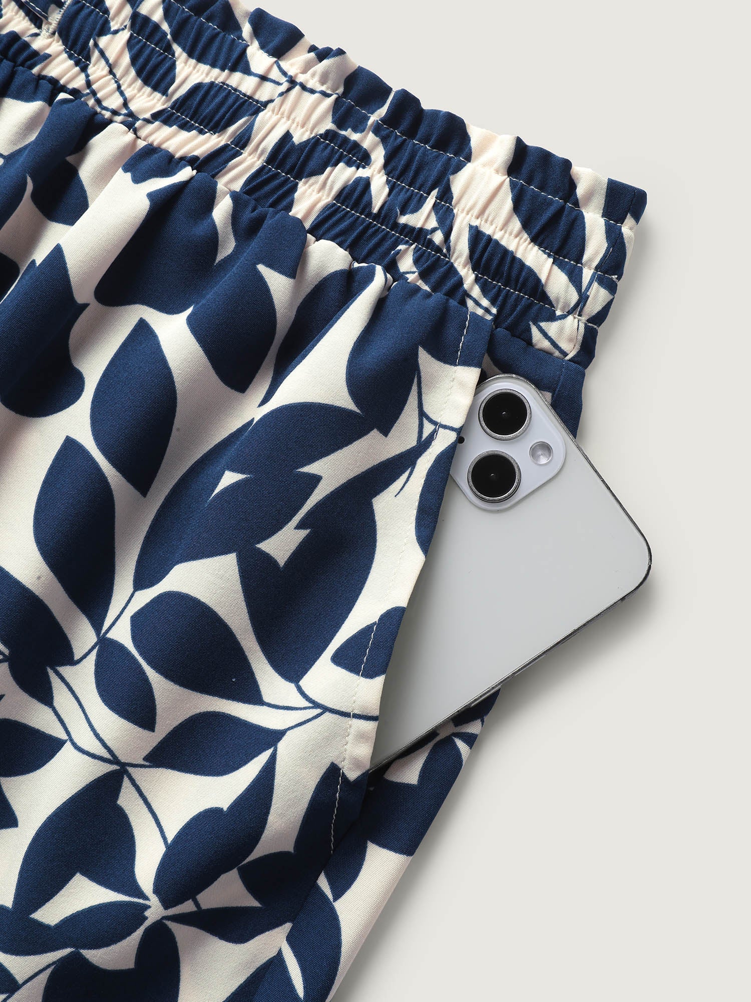 Silhouette Flower Waist-Tie Jogger Pants