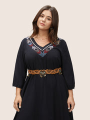 Vacation Bead Chain Turquoise Detail Weave Belt