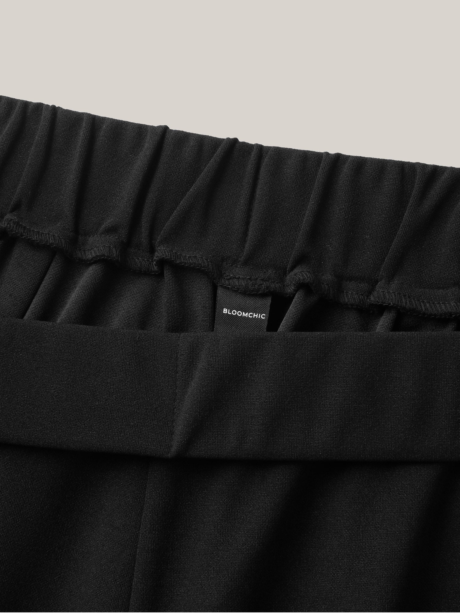 Scalloped Hem Pull-On Wide-Leg Pants