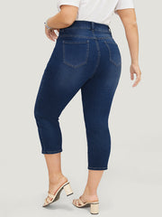 Skinny Very Stretchy High Rise Medium Wash Cropped Jeans