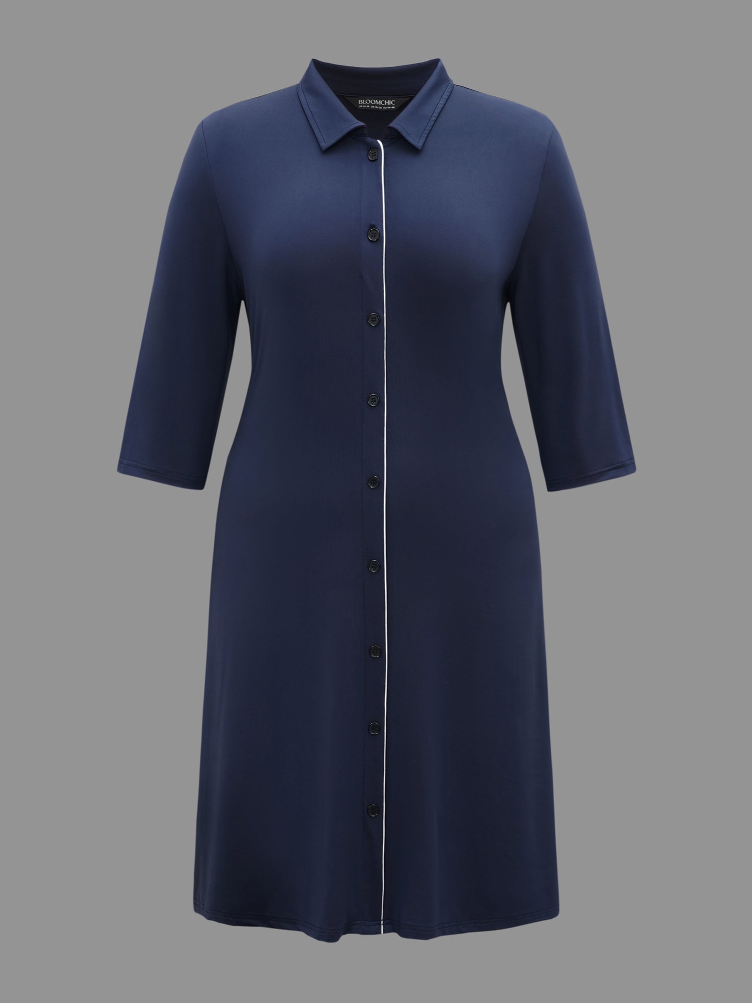 Shirt Collar Sprout Strip Lounge Dress