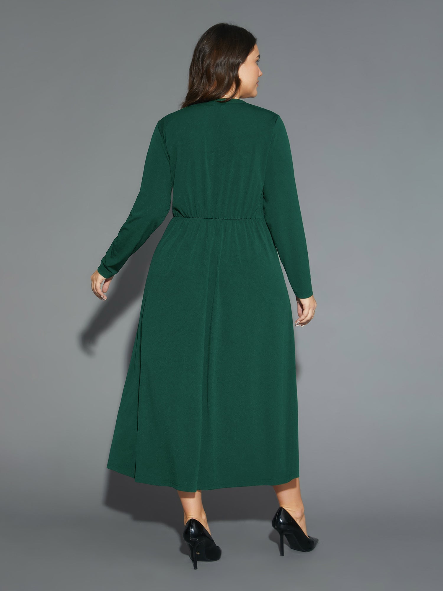 Sequin Patchwork Elastic Waist Midi Dress