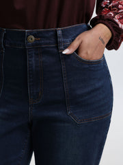 Flared Hem Easy-Fit Jeans