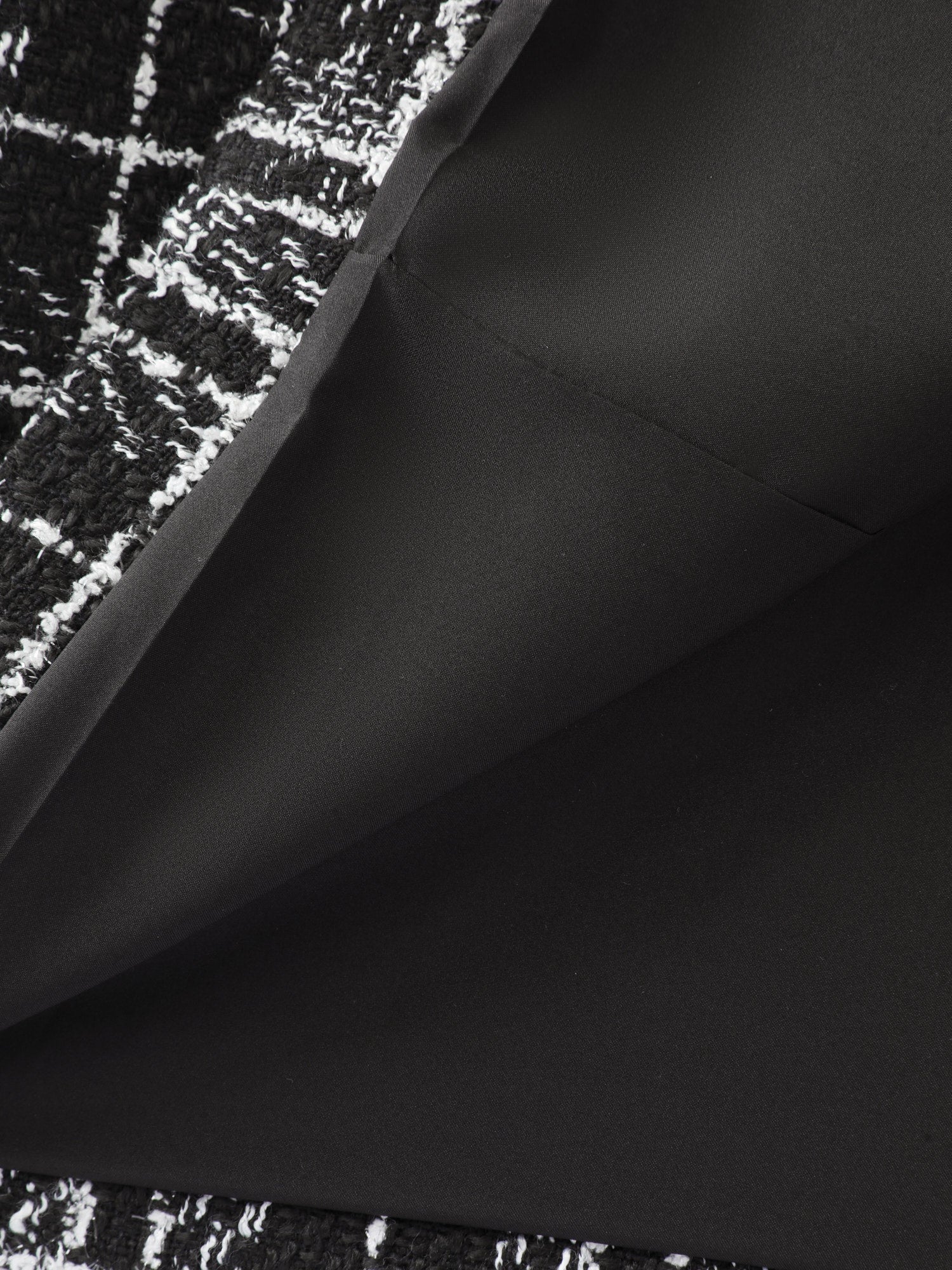 Tweed Print Lined Double Breasted Blazer