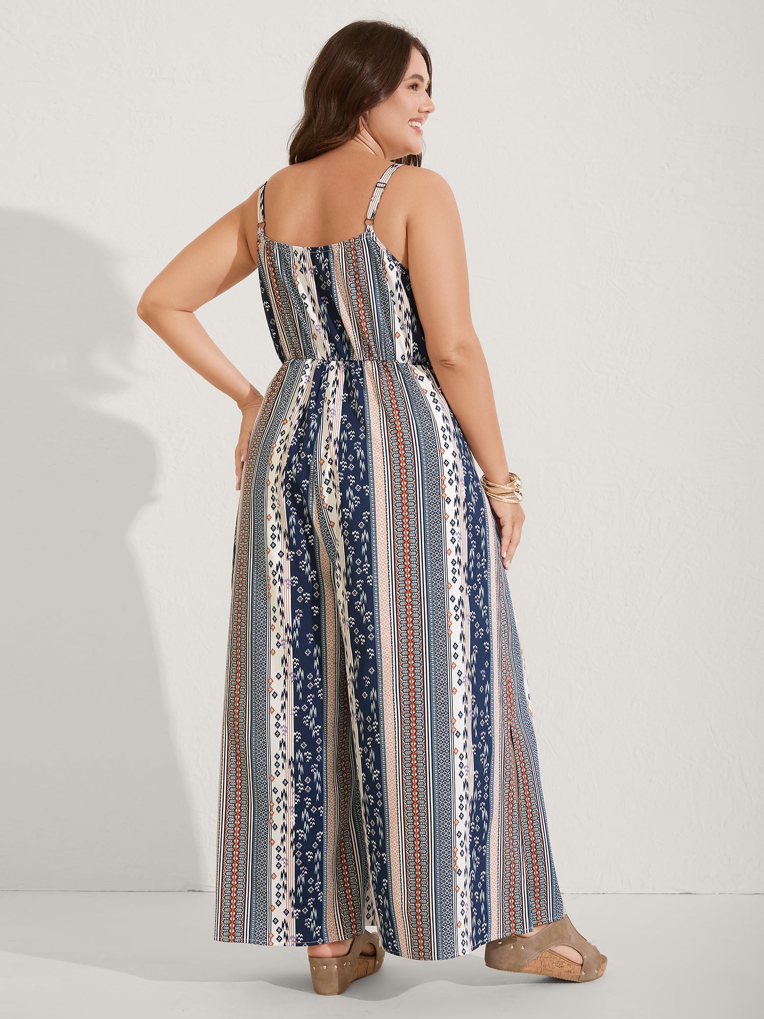 Boho Stripes Stretchy Waist Jumpsuit