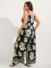 Boho Floral Cami Pockets Jumpsuit