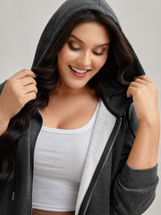 Sweatshirt Longline Solid Jacket