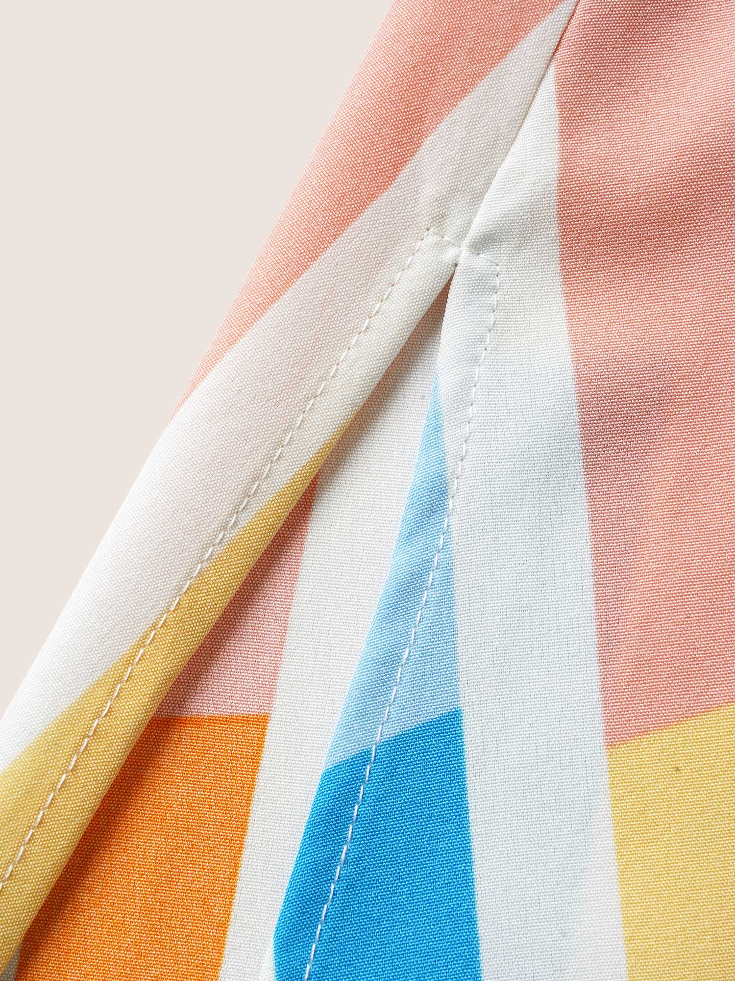 Colorblock Contrast Split Side High Low Hem Kimono