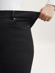 Buttons Mid-Rise Curvy Skinny-Fit Jeans