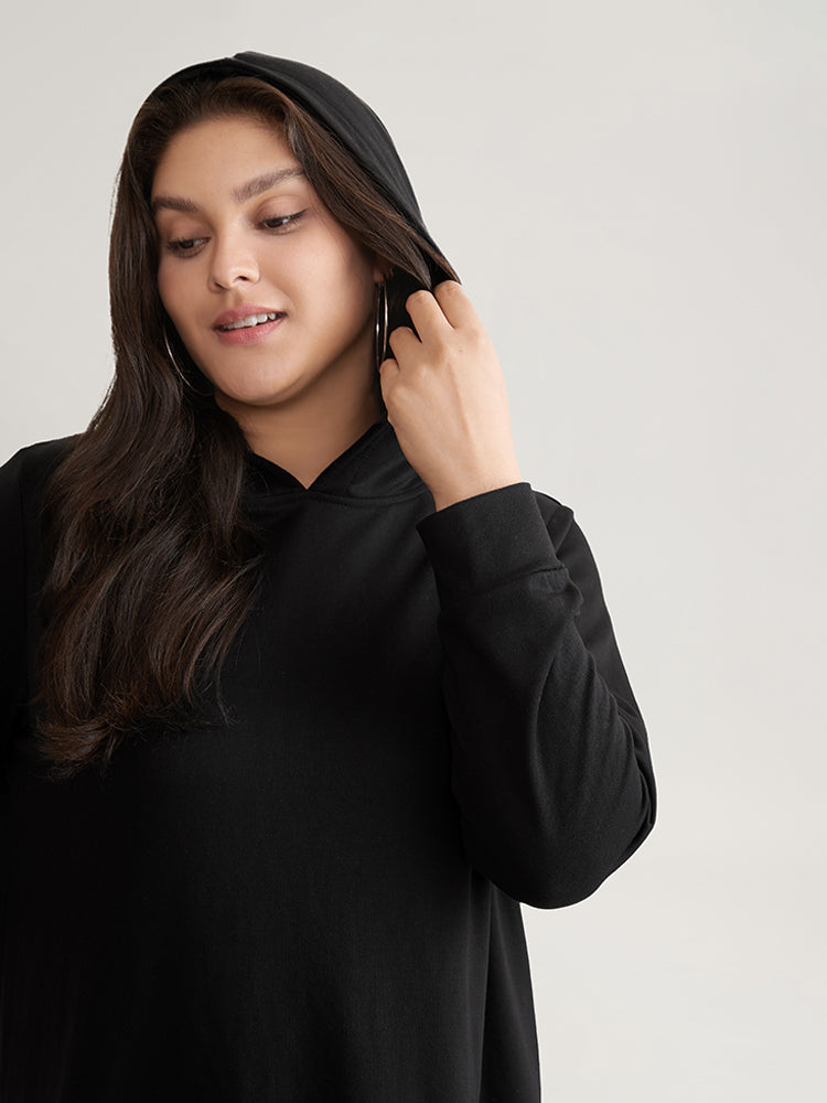 2-In-1 Patchwork Contrast Hooded Sweatshirt