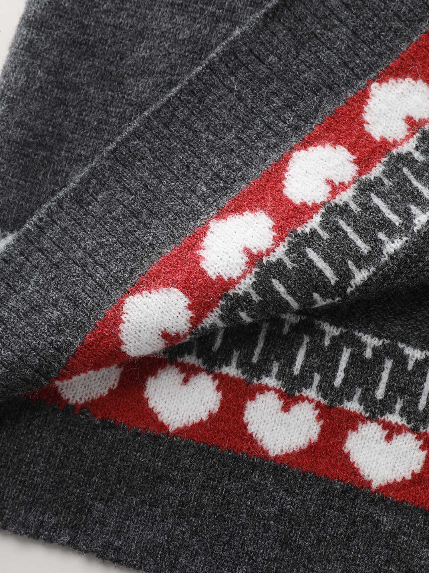 Animal Print Jacquard Polo Collar Knit Cardigan