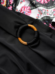 Floral Flutters Buckle Detail One Piece Swimsuit