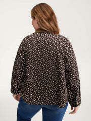 Floral Print Contrast Collar Jacket