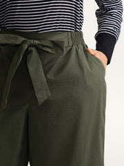 Belted Waist Wide-Leg Pants