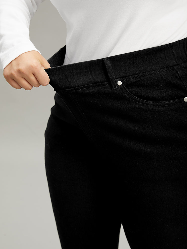 Black Wash Pocket Flare Leg Jeans