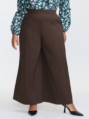 Side Seam Pockets Stretchy Waist Wide-Leg Pants