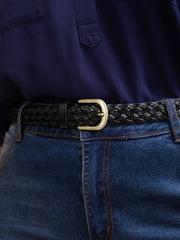 Solid Pin Buckle Woven Belt