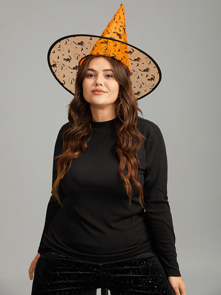 Halloween Cat Mesh Patchwork Hat