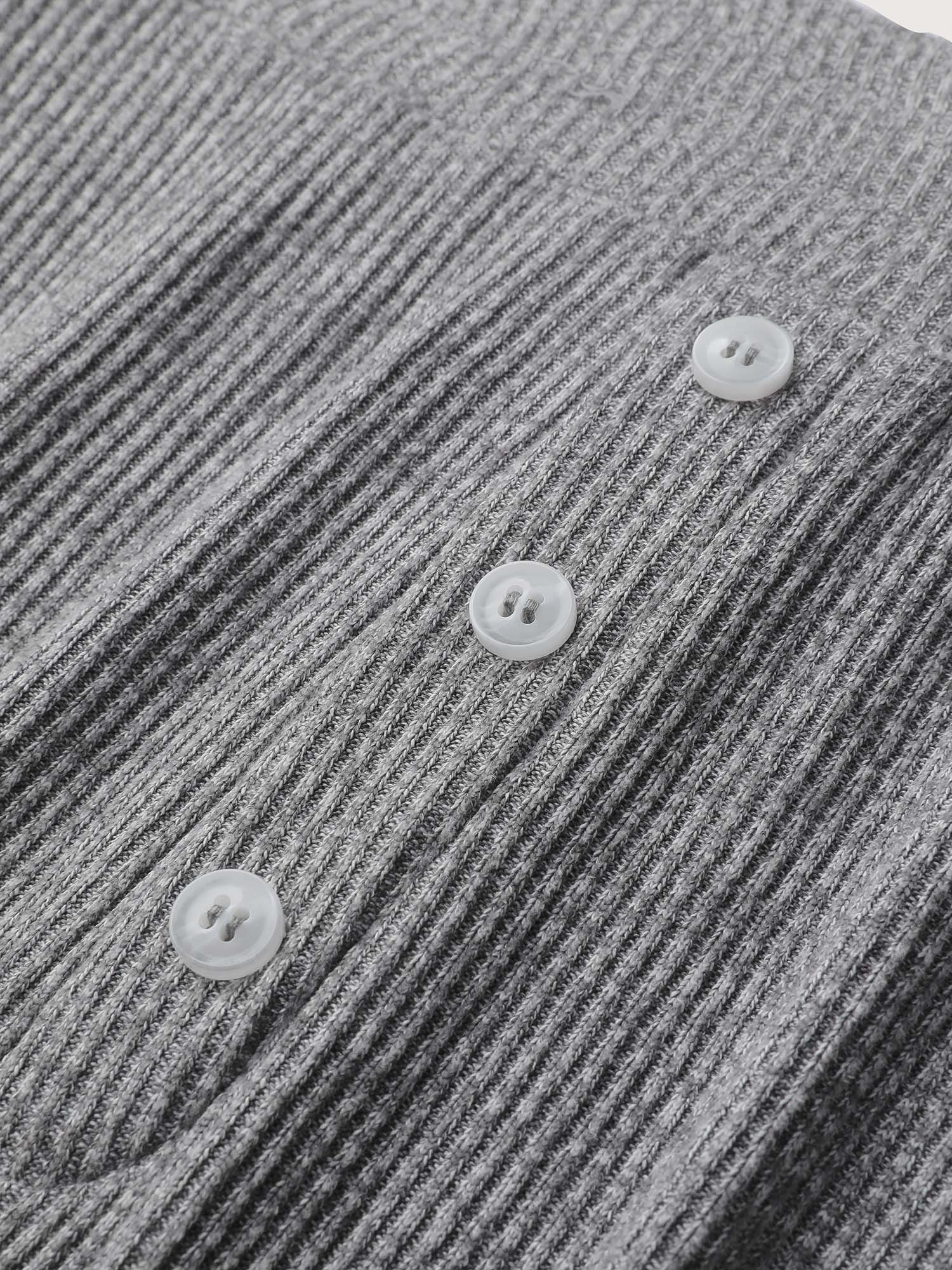 Button Detail Mixed Color Knit Lounge Bottoms