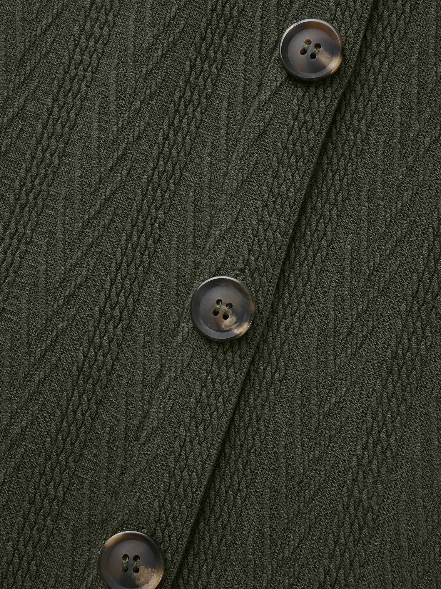 Textured Flap Detail Arc Hem Jacket