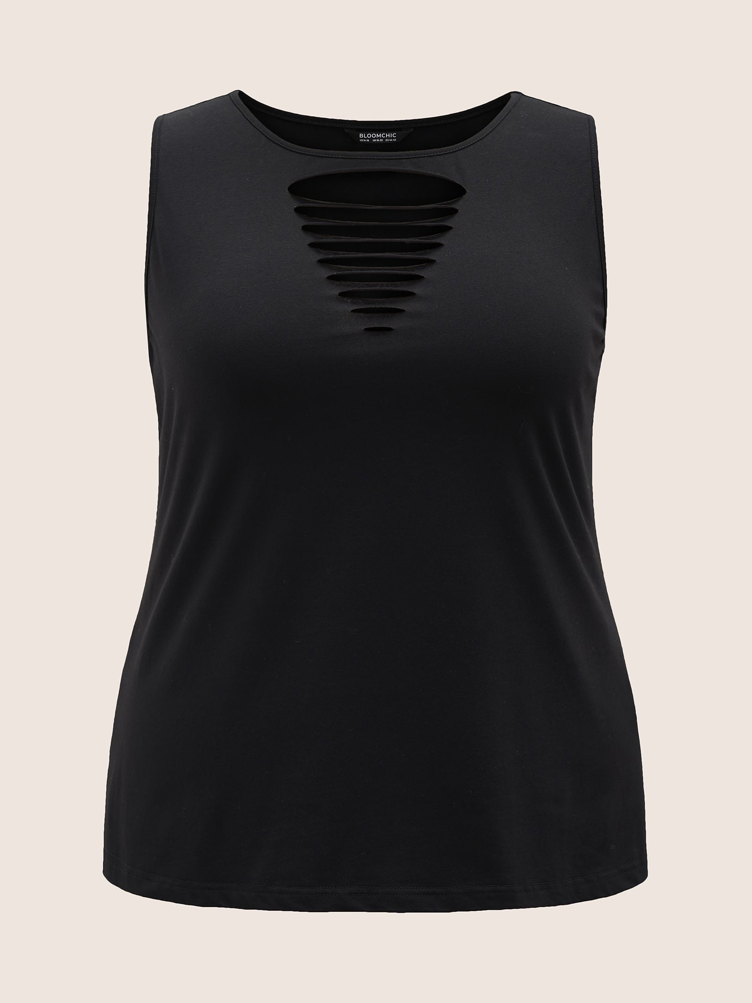 Solid Ladder Cut Out Tank Top