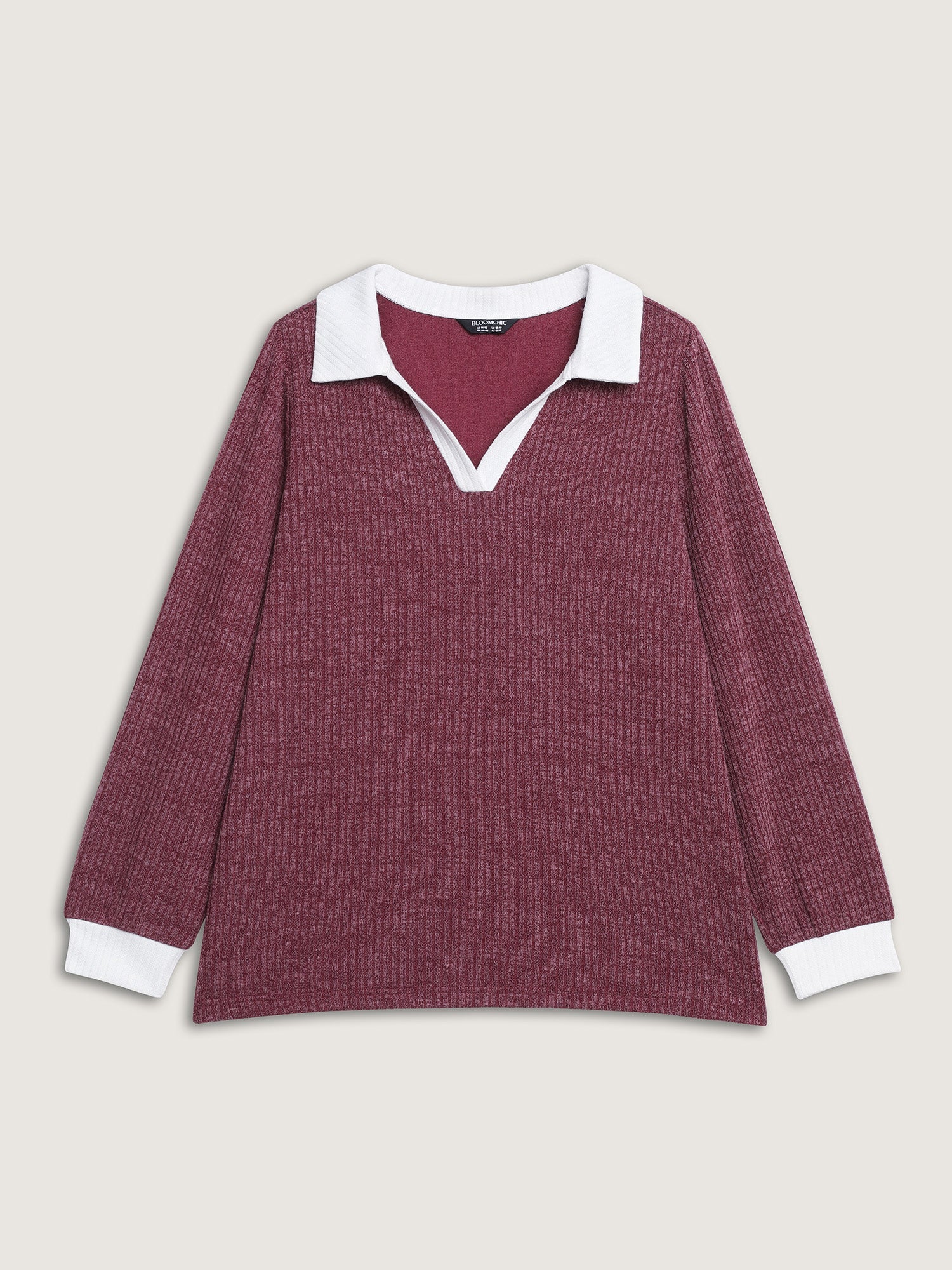 2-in-1 Collar Color Contrast Sweatshirt