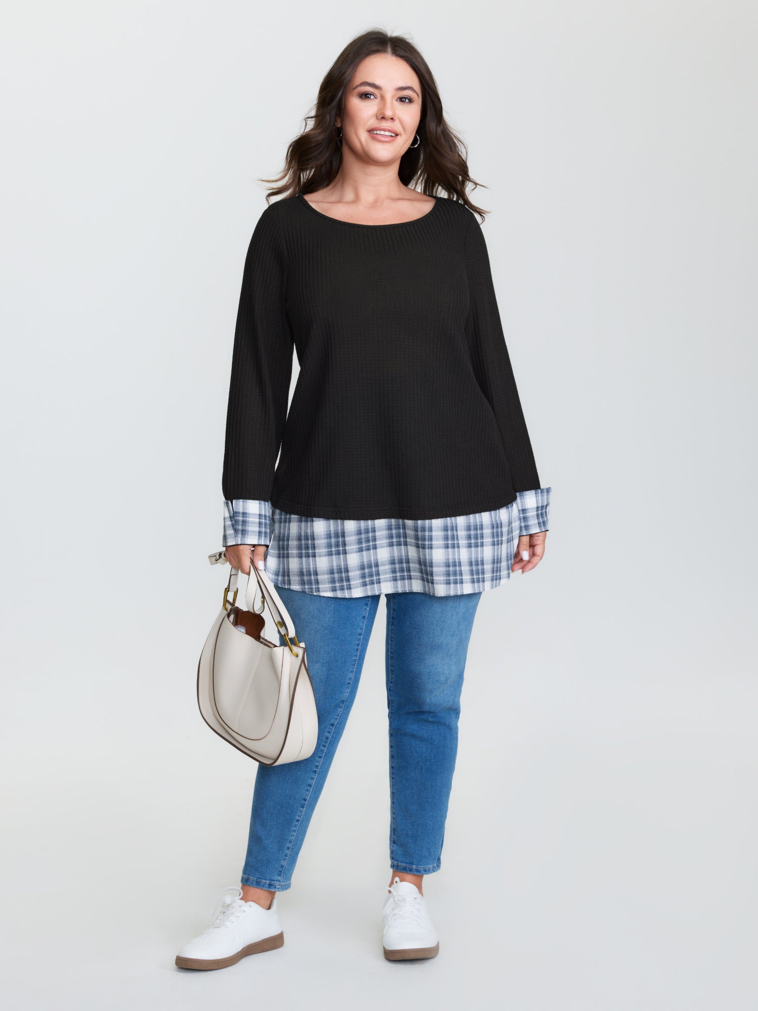 2-in-1 Checkered T-Shirt