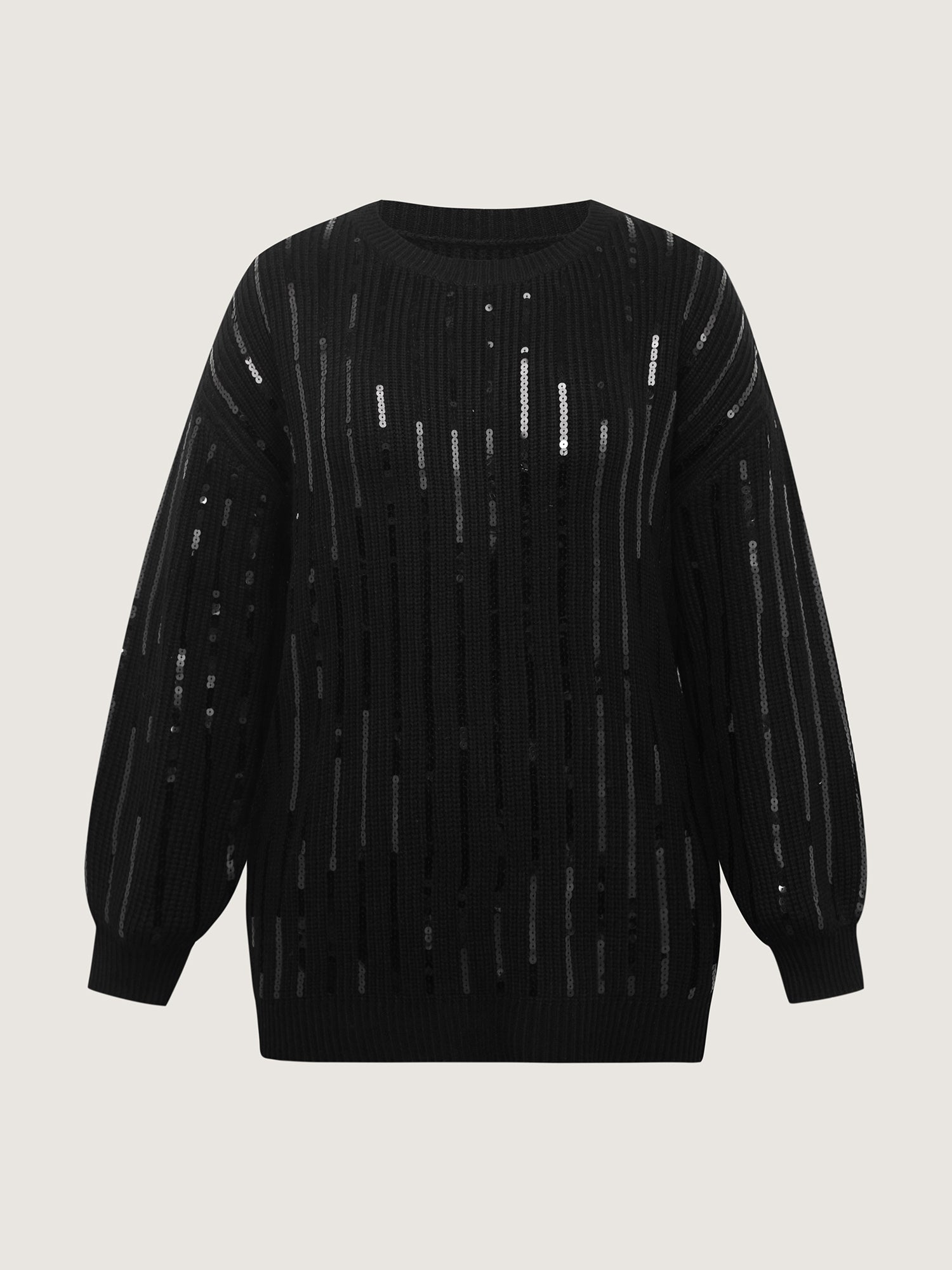 Sequin Embroidered Textured Pullover