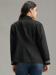 Suit Collar Metal Detail Patchwork Blazer