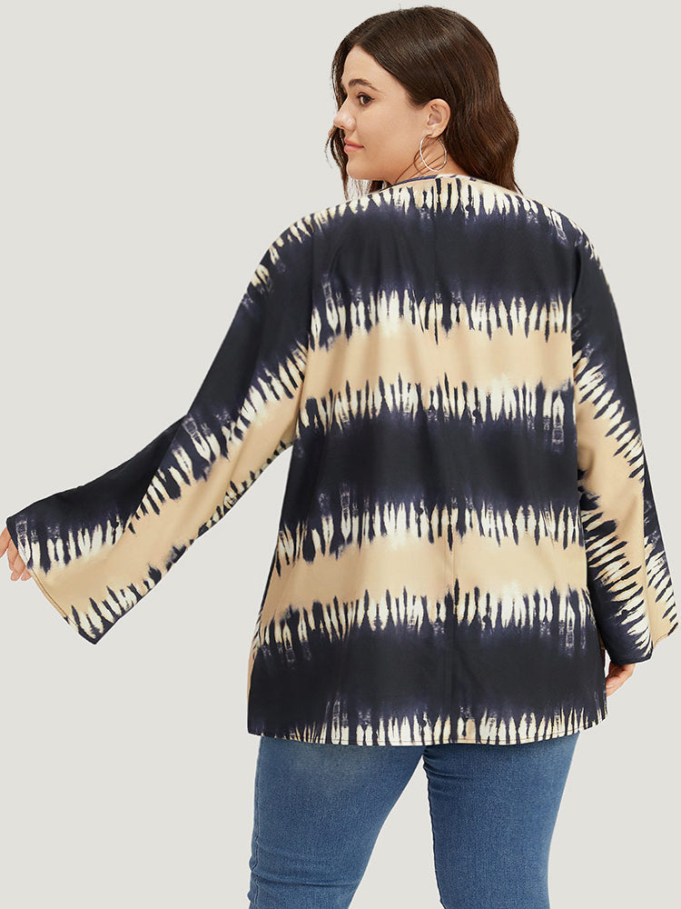 Halloween Tie Dye Print Open Front Kimono