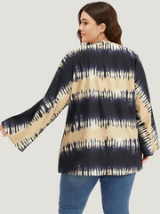 Halloween Tie Dye Print Open Front Kimono