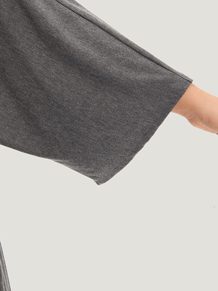 Supersoft Essentials Plain Open Front Pocket Batwing Sleeve Kimono