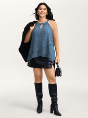 Chiffon Textured Layered Tank Top