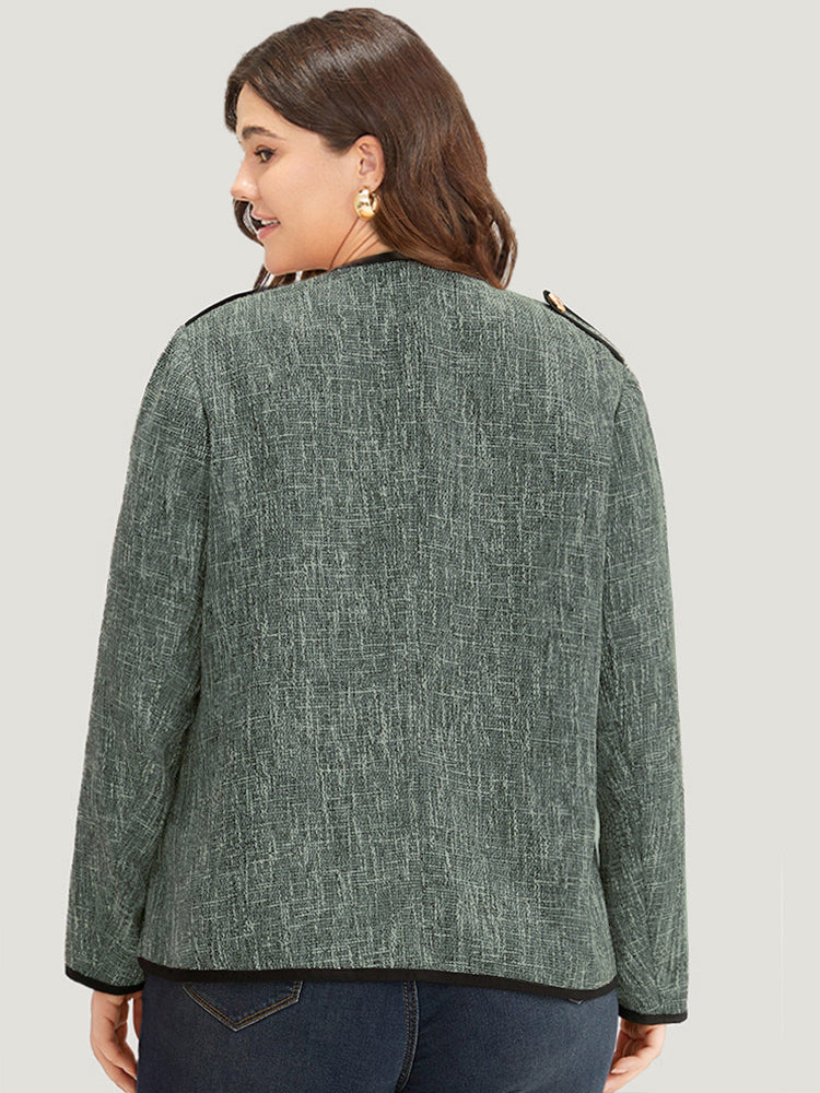 Patchwork Contrast Button Detail Pocket Blazer