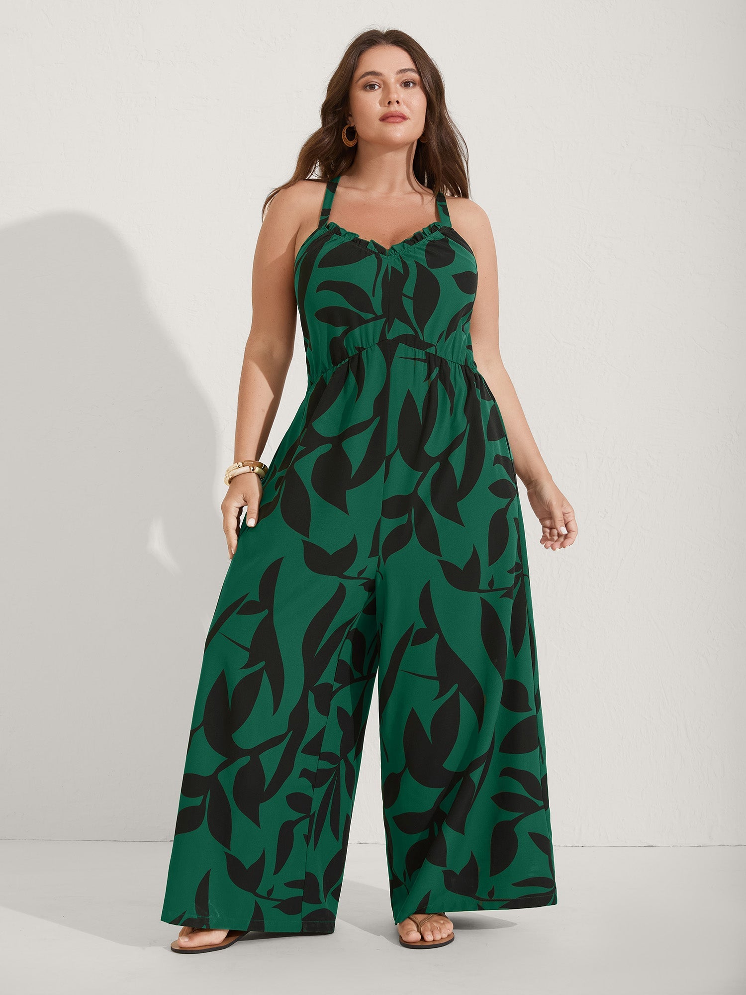 Silhouette Floral Print Sweetheart Jumpsuit
