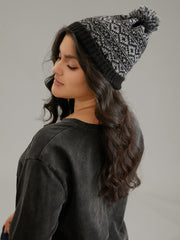 Geo Graphic Patchwork Fuzzy Hat