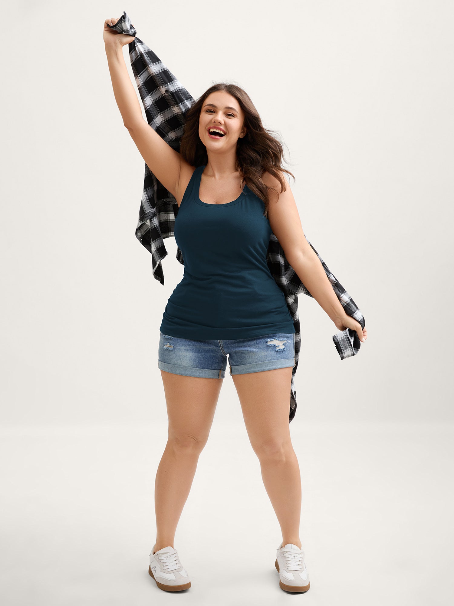 Supportive Bra Pleated Fitted Tank Top