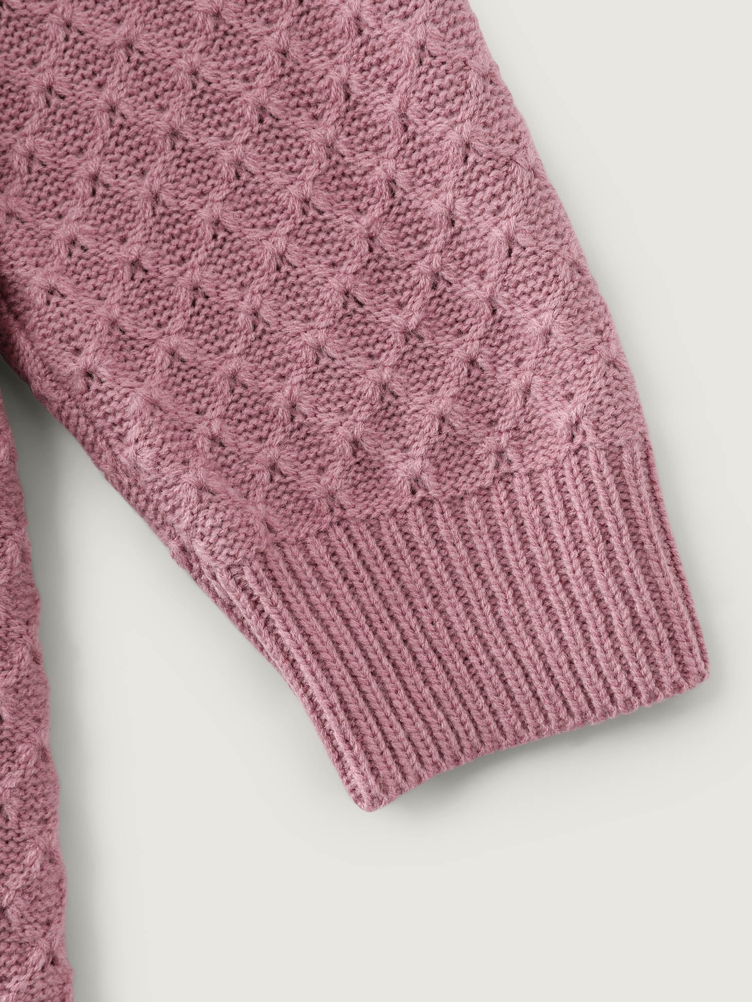 Textured Drawstring Waist V-Neck Sweater Dress