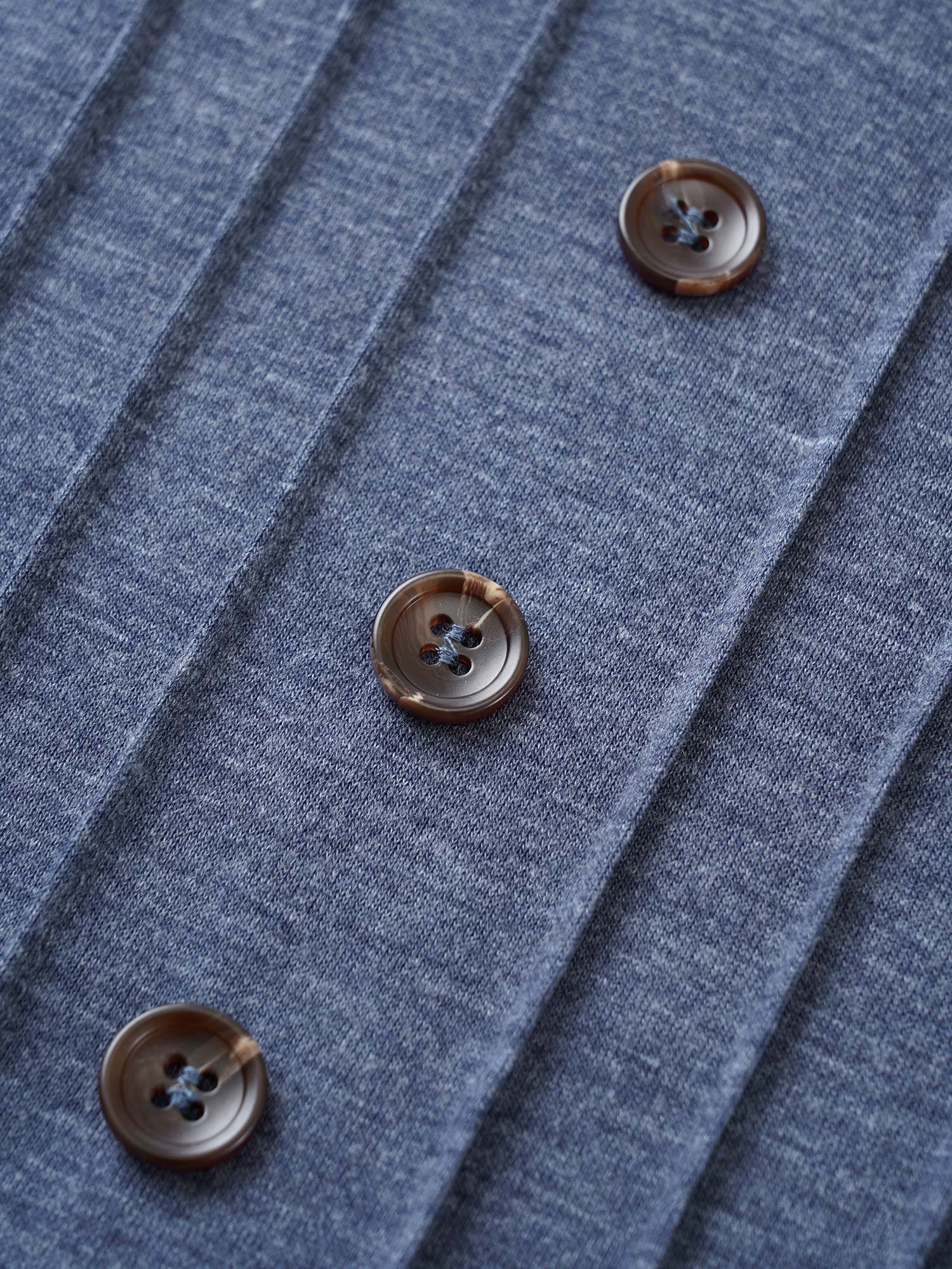 Solid Pleated Front Button Detail V Neck T-shirt