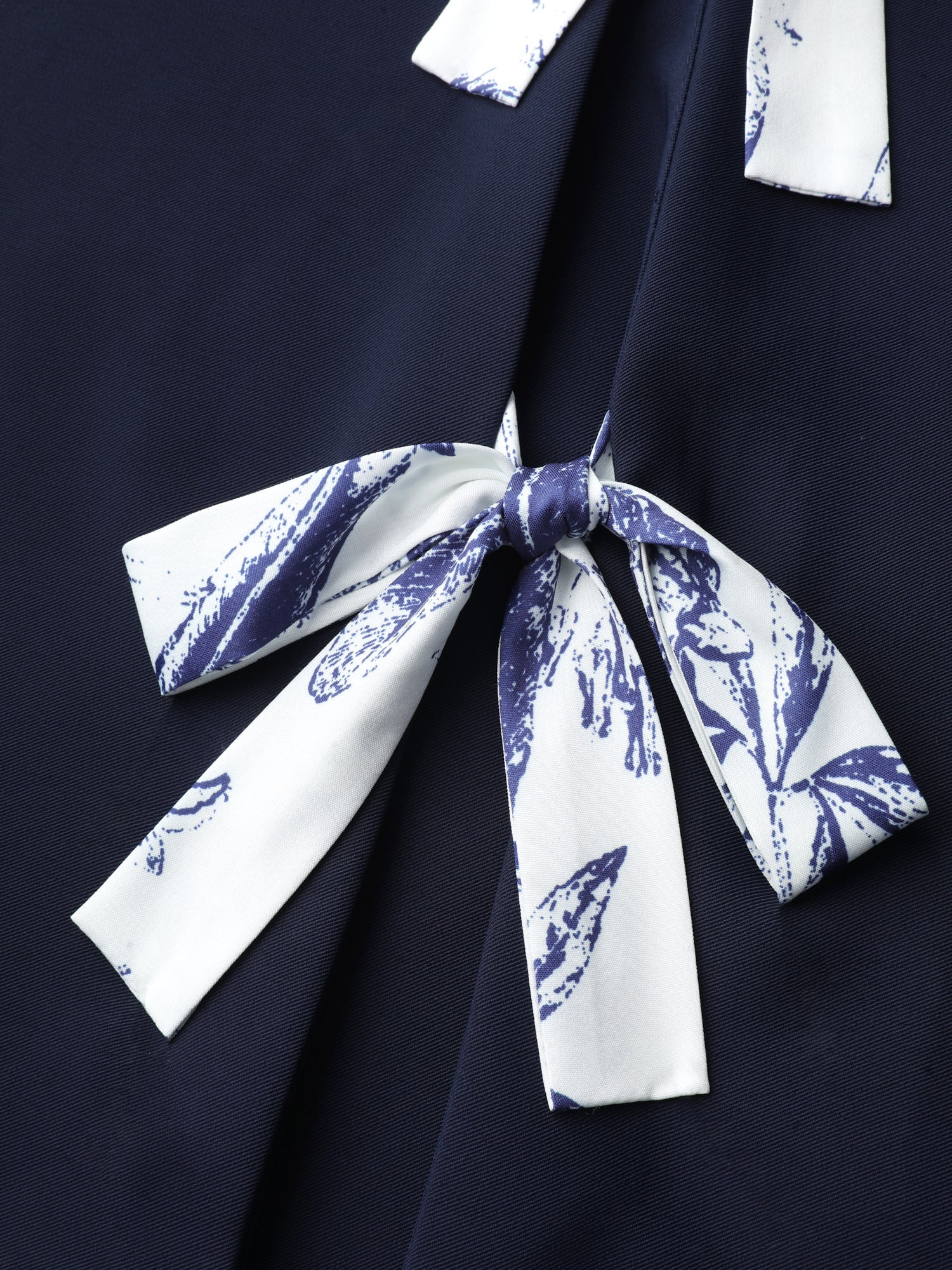 Bowknot Back Split Hem Contrast Blazer