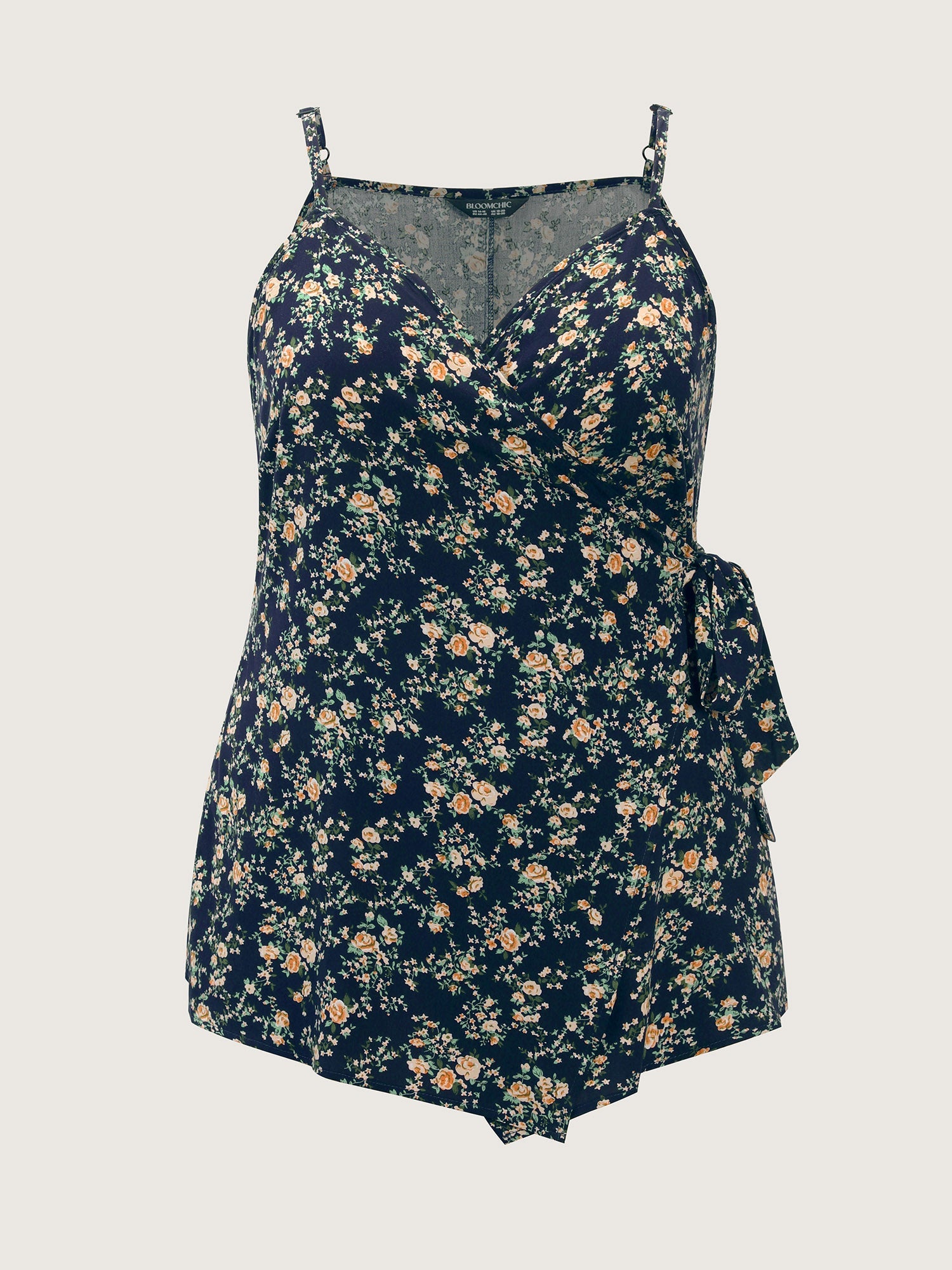 Floral Print Side-Tie Rayon Tank Top