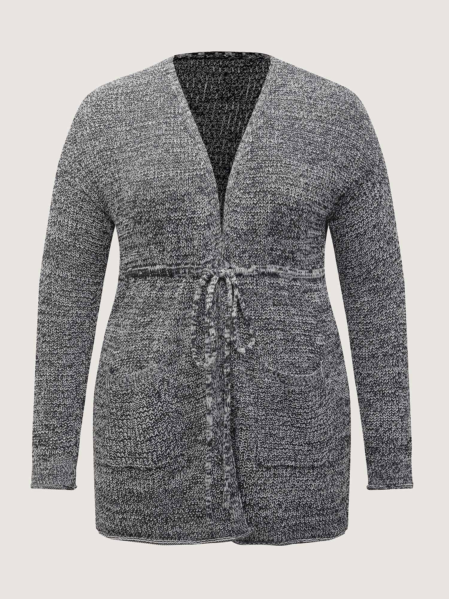 Heather Adjustable Waist Drawstring Knit Cardigan