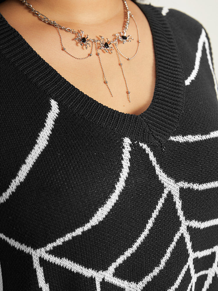 Halloween Supersoft Essentials Spider Web V Neck Sweater Vest