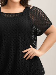 2-in-1 Cut-Out Plain Knit Top