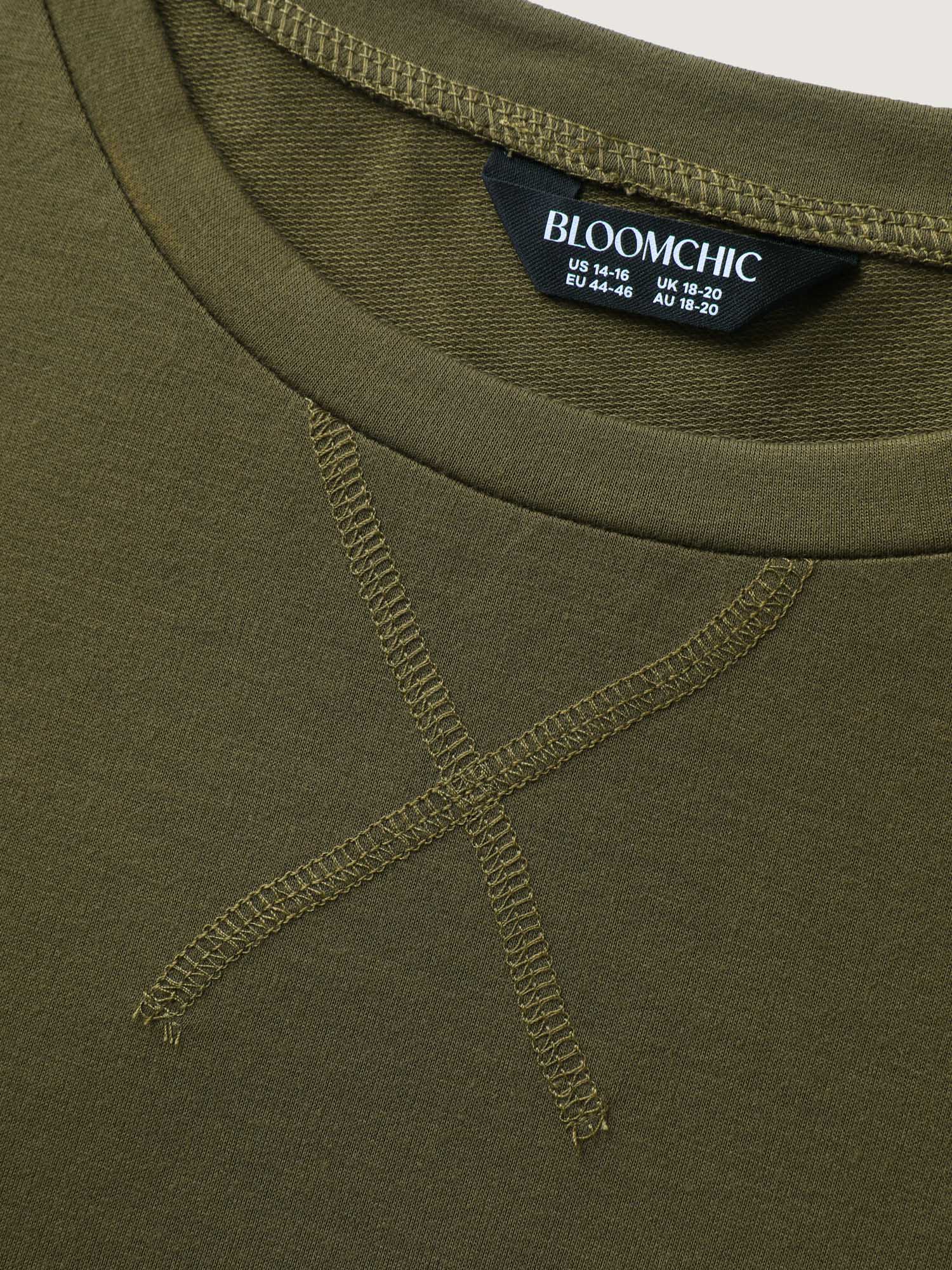 Solid Crew Neck Relaxed Sweatshirt