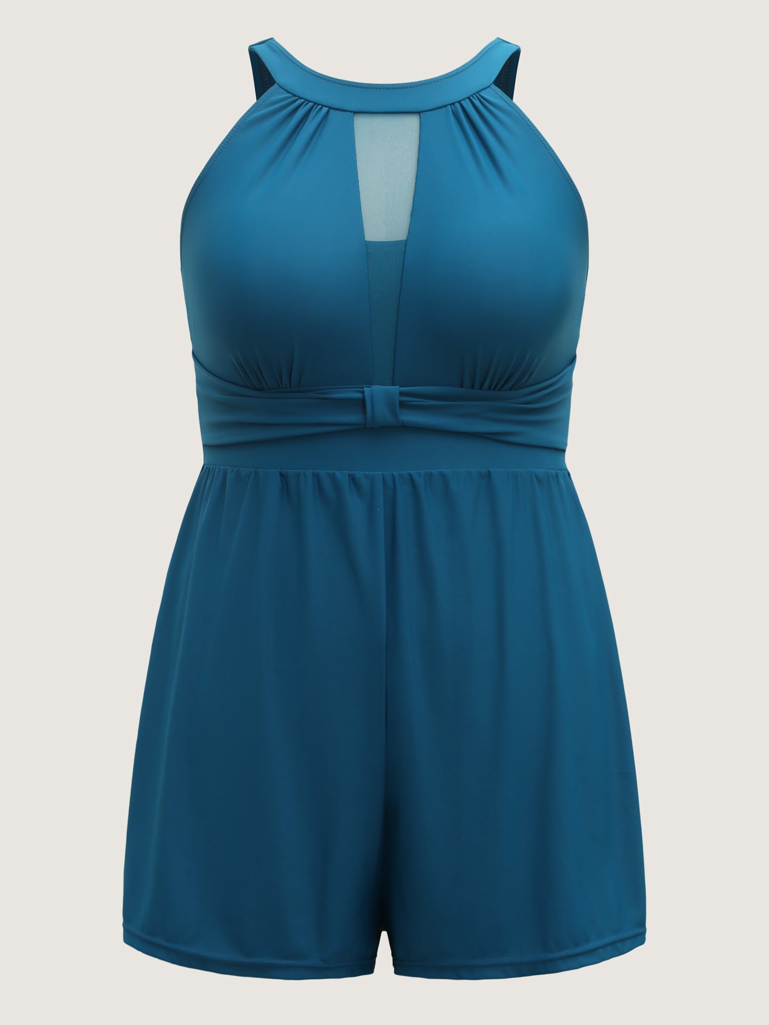 Sheer Cut-Out Collar One-Piece Swimsuit