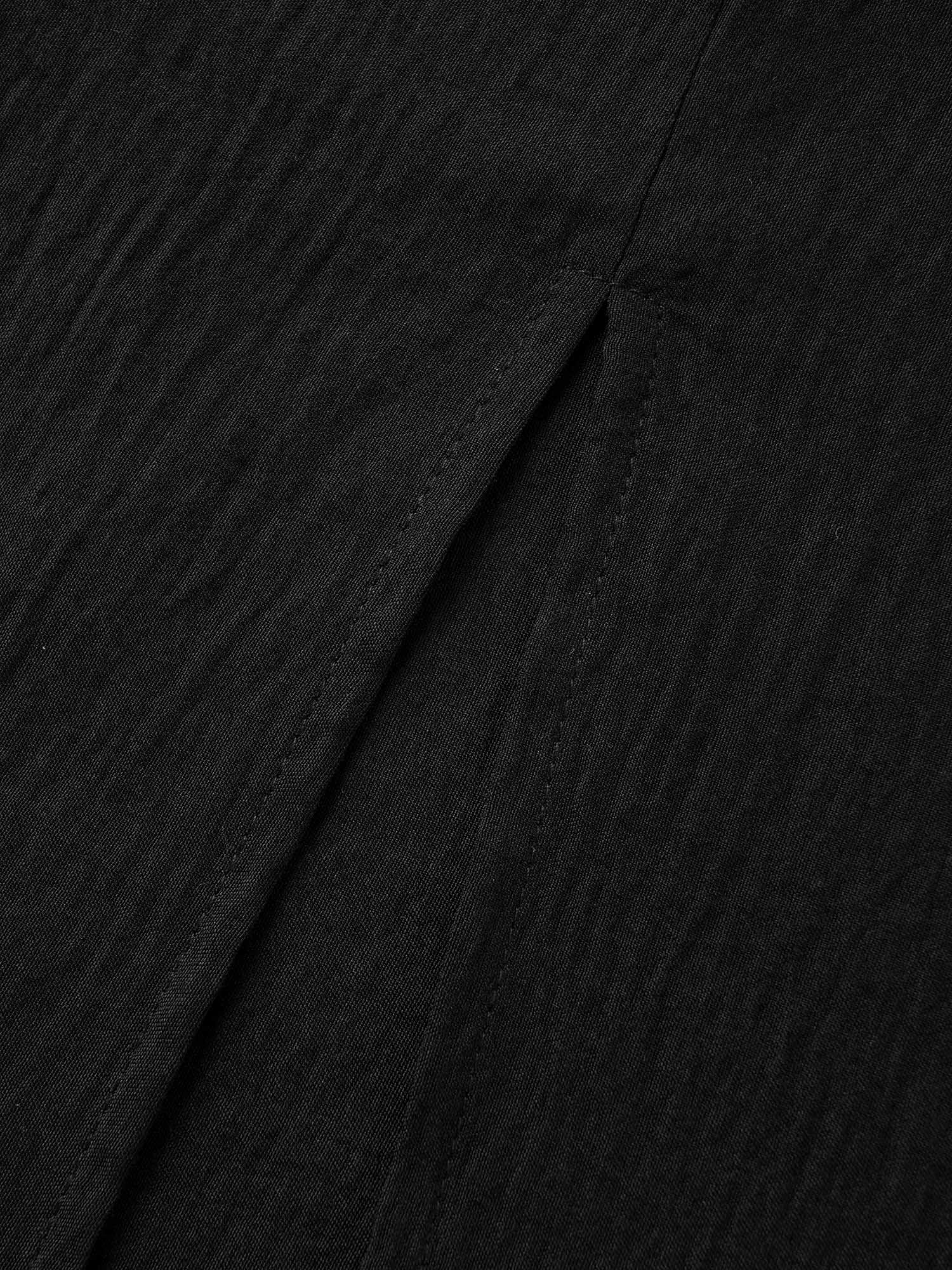 Shirt Collar Button Detail Split Front Dress