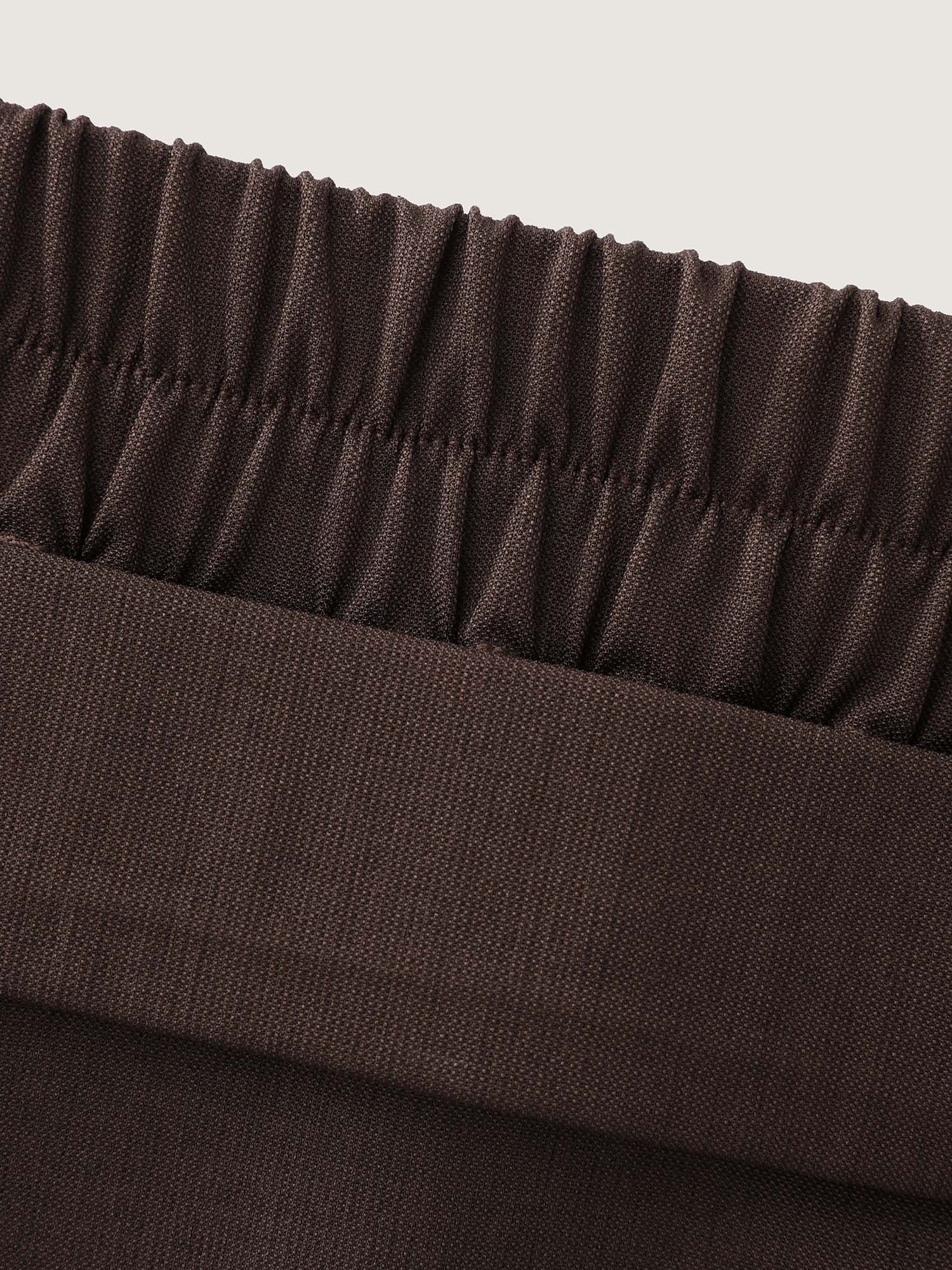 Side Seam Pockets Stretchy Waist Wide-Leg Pants